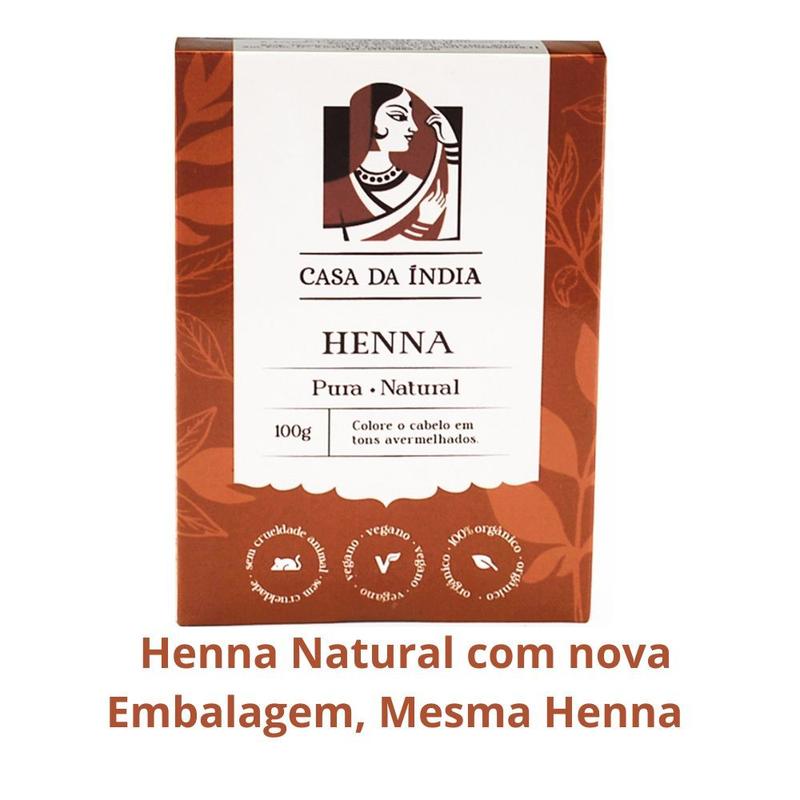 Henna 100% Natural Casa da Índia - Tinta e Henna para Sobrancelhas